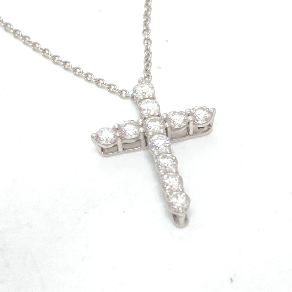 TIFFANY&Co. Necklace 60007429 Platinum, Diamond clear Small Cross Diamond Women Used Authentic