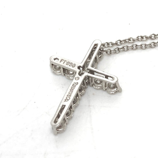 TIFFANY&Co. Necklace 60007429 Platinum, Diamond clear Small Cross Diamond Women Used Authentic