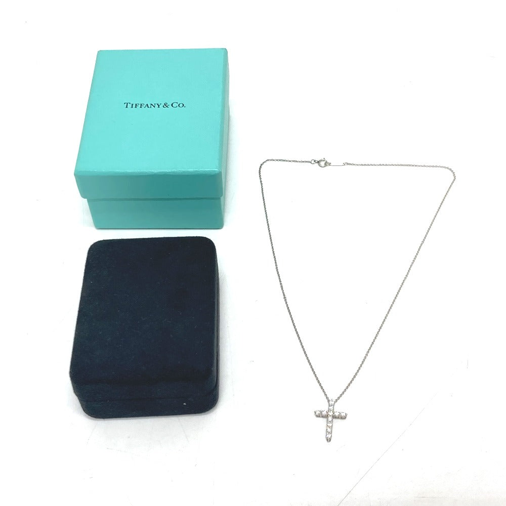 TIFFANY&Co. Necklace 60007429 Platinum, Diamond clear Small Cross Diamond Women Used Authentic