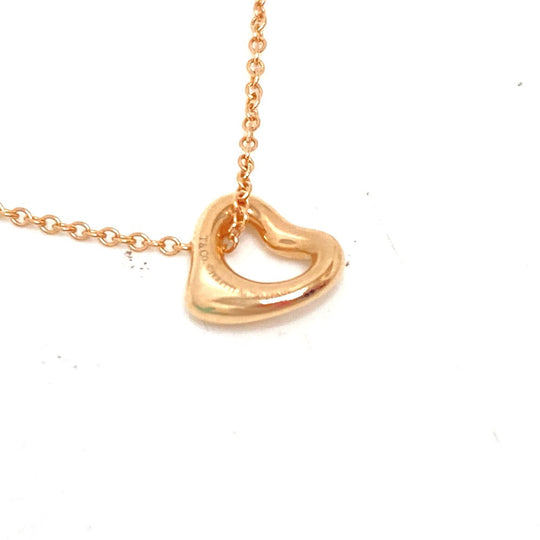 TIFFANY&Co. Necklace 18K Pink Gold gold elsa peretti open heart Women Used Authentic