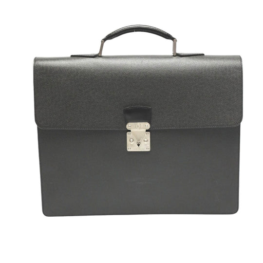 LOUIS VUITTON Handbag M30032 Taiga black Documents bag Taiga Serviet Moskova mens Used Authentic