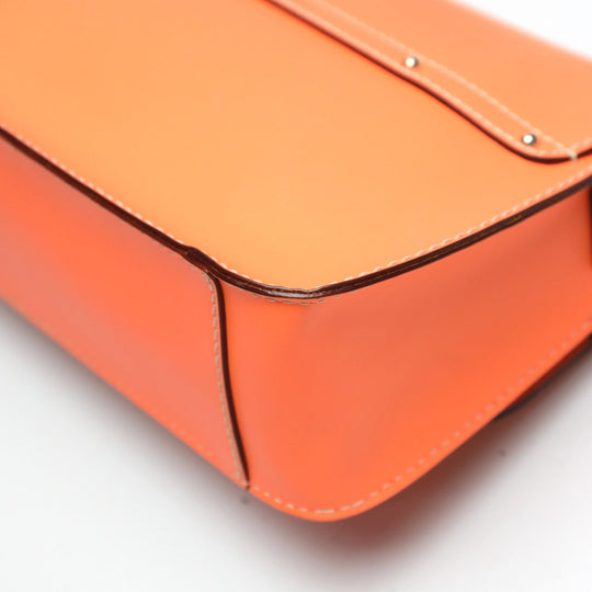 Kate Spade Shoulder Bag leather Orange Diagonal crossing Flap opening and closing Pochette Women Used Authentic