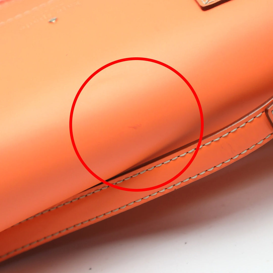 Kate Spade Shoulder Bag leather Orange Diagonal crossing Flap opening and closing Pochette Women Used Authentic