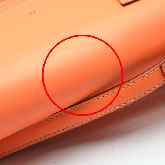 Kate Spade Shoulder Bag leather Orange Diagonal crossing Flap opening and closing Pochette Women Used Authentic