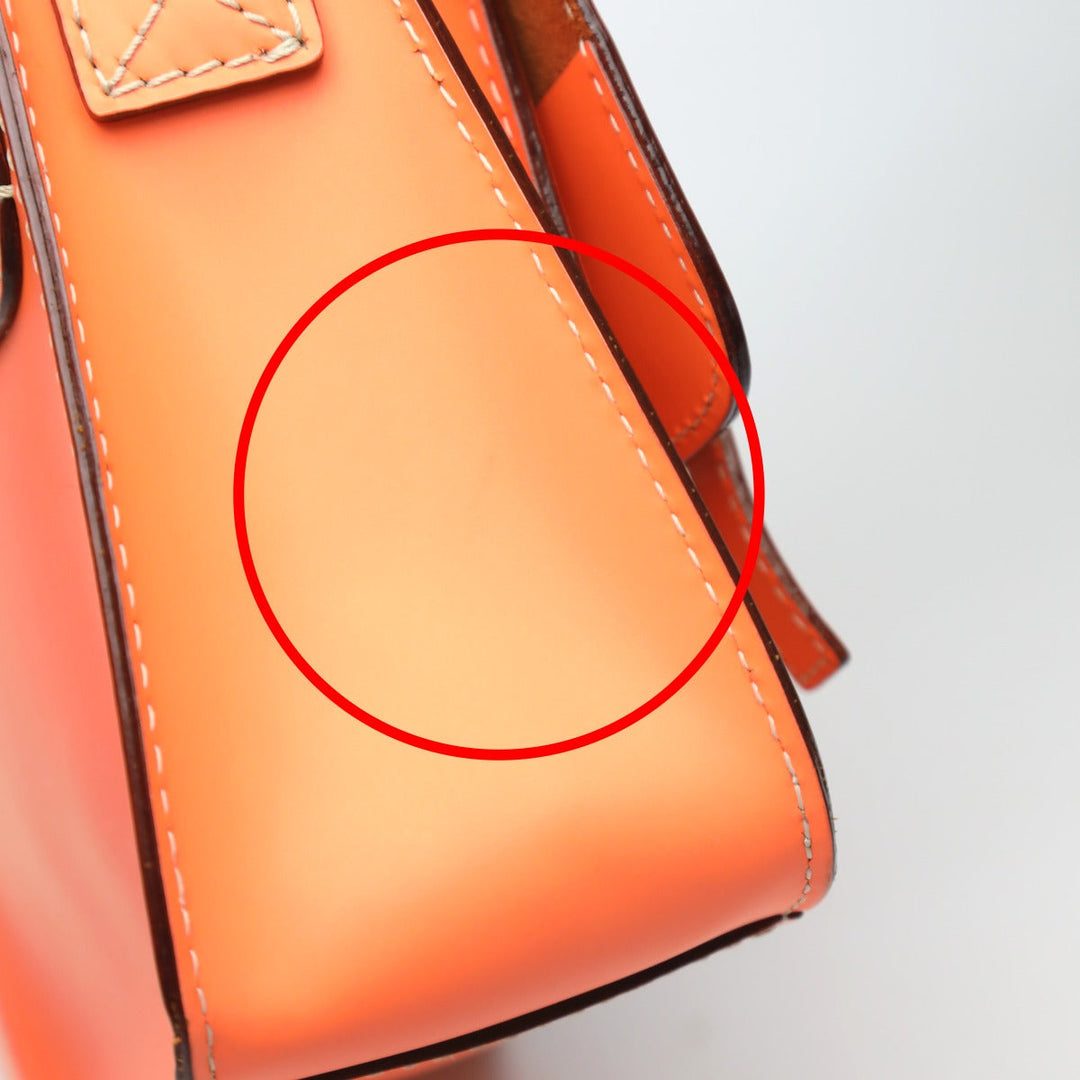 Kate Spade Shoulder Bag leather Orange Diagonal crossing Flap opening and closing Pochette Women Used Authentic