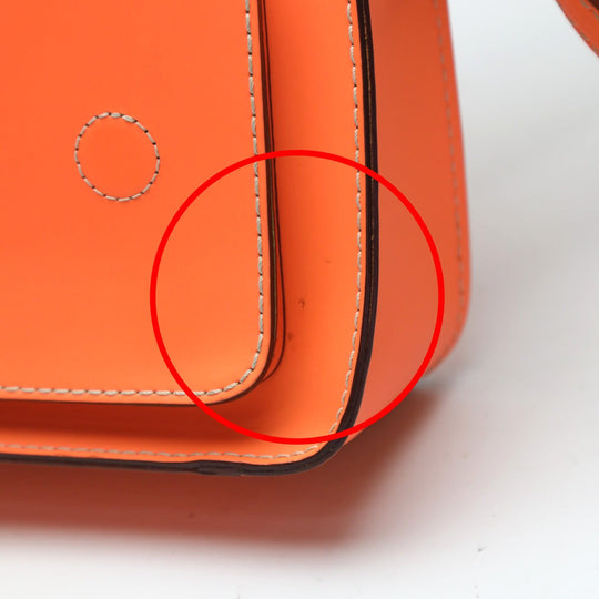 Kate Spade Shoulder Bag leather Orange Diagonal crossing Flap opening and closing Pochette Women Used Authentic