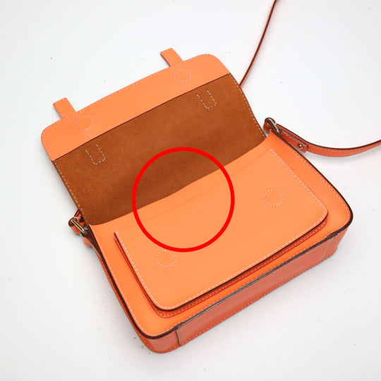 Kate Spade Shoulder Bag leather Orange Diagonal crossing Flap opening and closing Pochette Women Used Authentic