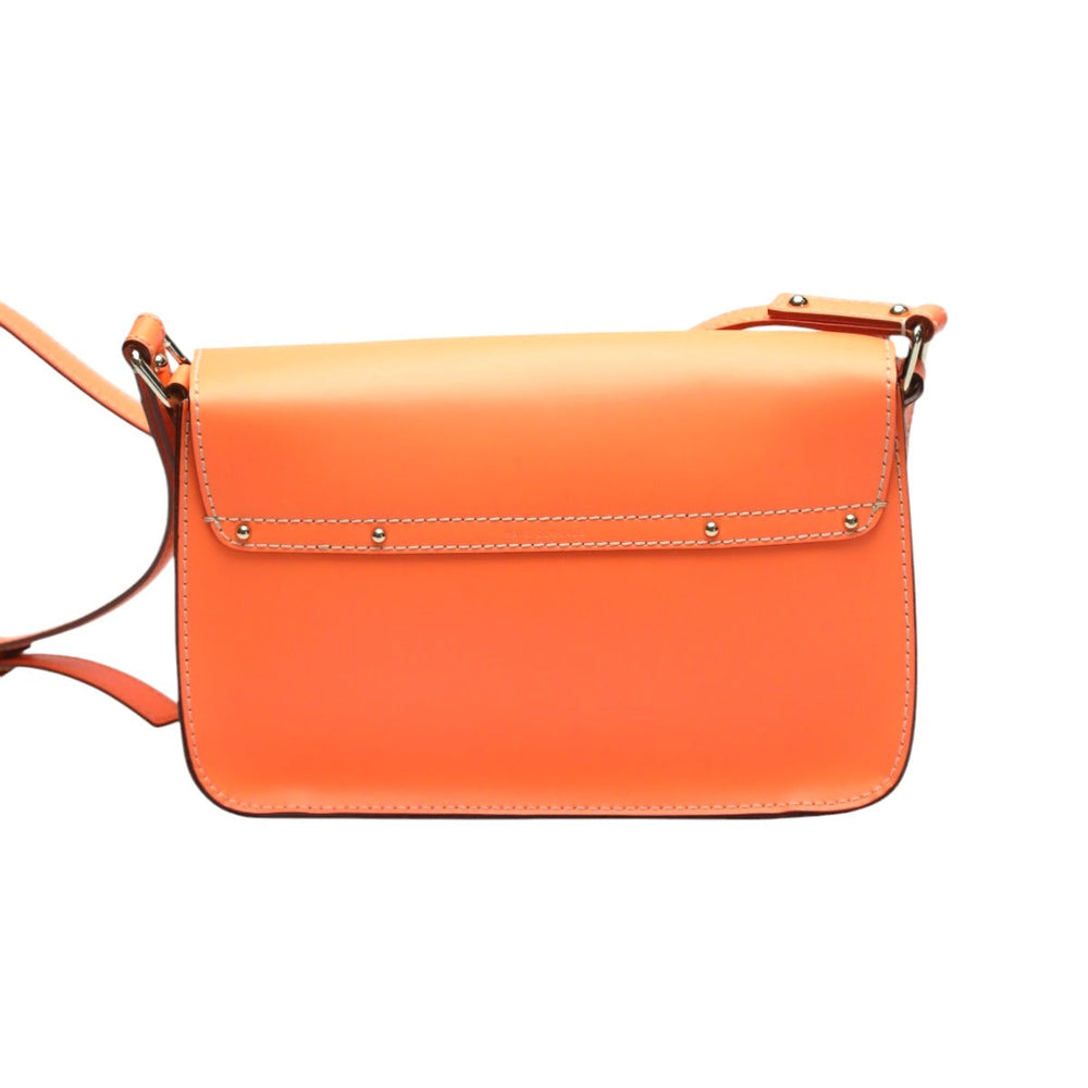 Kate Spade Shoulder Bag leather Orange Diagonal crossing Flap opening and closing Pochette Women Used Authentic