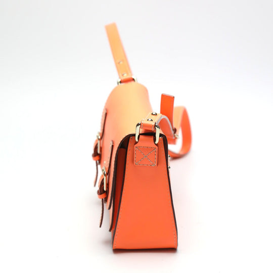 Kate Spade Shoulder Bag leather Orange Diagonal crossing Flap opening and closing Pochette Women Used Authentic