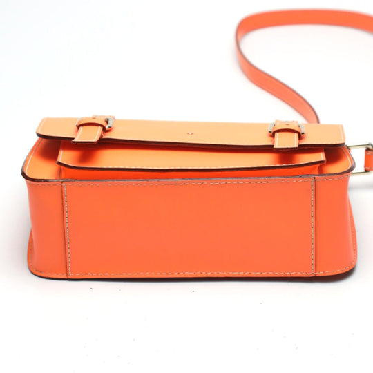 Kate Spade Shoulder Bag leather Orange Diagonal crossing Flap opening and closing Pochette Women Used Authentic