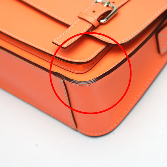 Kate Spade Shoulder Bag leather Orange Diagonal crossing Flap opening and closing Pochette Women Used Authentic