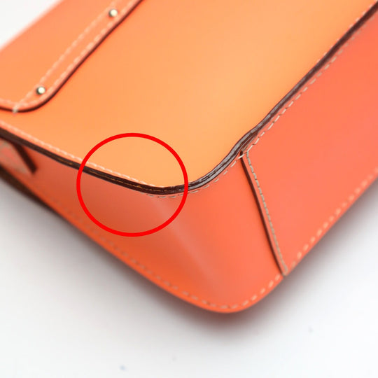 Kate Spade Shoulder Bag leather Orange Diagonal crossing Flap opening and closing Pochette Women Used Authentic