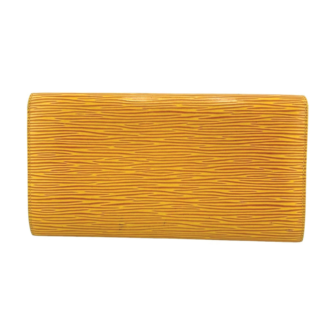 LOUIS VUITTON Long Wallet Purse ‚l63579 Epi Leather yellow Trifold purse Epi Porto Mon Credit Women Used Authentic