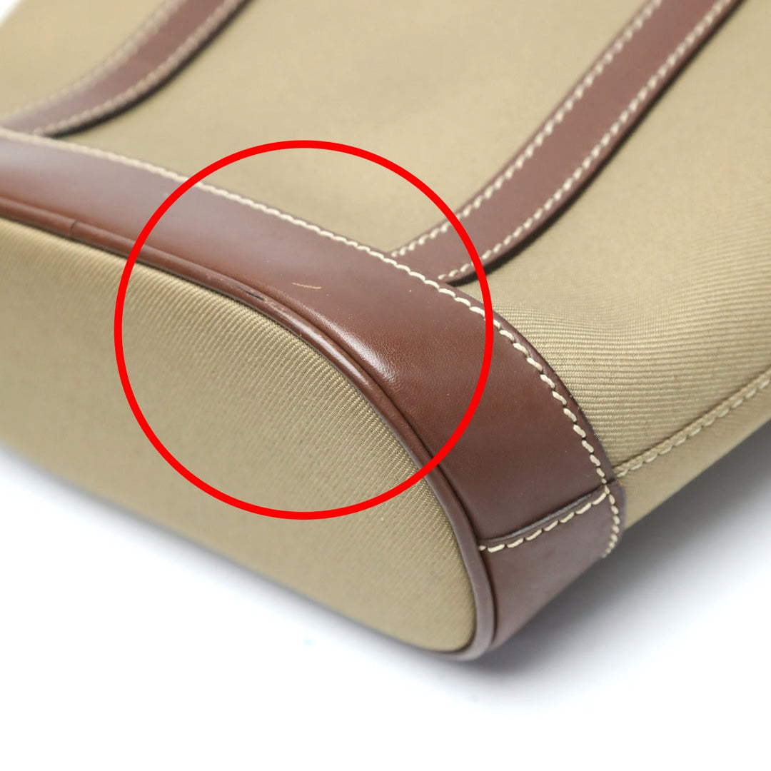 HUNTING WORLD Handbag 4620969 canvas Khaki x Brown Tote Bag Drawstring closure Mini tote mens Used Authentic