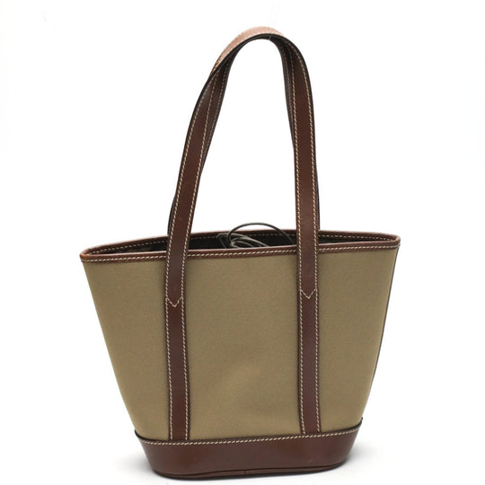 HUNTING WORLD Handbag 4620969 canvas Khaki x Brown Tote Bag Drawstring closure Mini tote mens Used Authentic