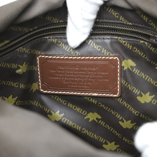 HUNTING WORLD Handbag 4620969 canvas Khaki x Brown Tote Bag Drawstring closure Mini tote mens Used Authentic