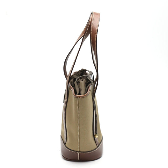 HUNTING WORLD Handbag 4620969 canvas Khaki x Brown Tote Bag Drawstring closure Mini tote mens Used Authentic