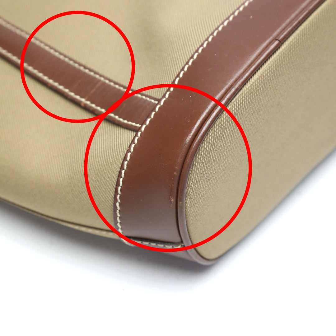 HUNTING WORLD Handbag 4620969 canvas Khaki x Brown Tote Bag Drawstring closure Mini tote mens Used Authentic
