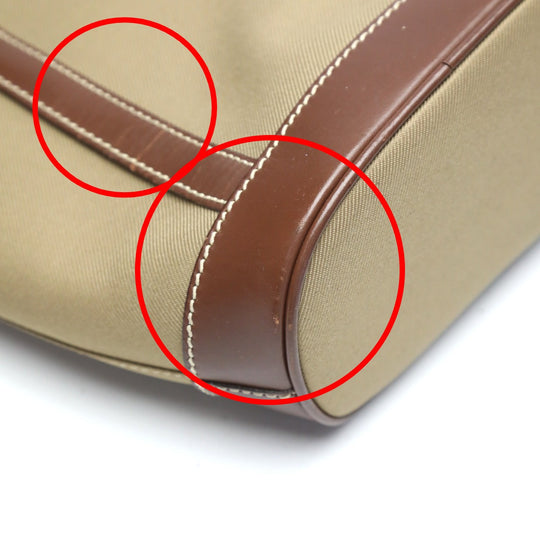 HUNTING WORLD Handbag 4620969 canvas Khaki x Brown Tote Bag Drawstring closure Mini tote mens Used Authentic