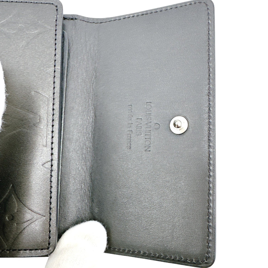 LOUIS VUITTON Bifold Wallet M65112 Monogram mat Noir Wallet with card pocket Monogram Porte Monnaie Billets Cartes Credit unisex(Unisex) Used Authentic
