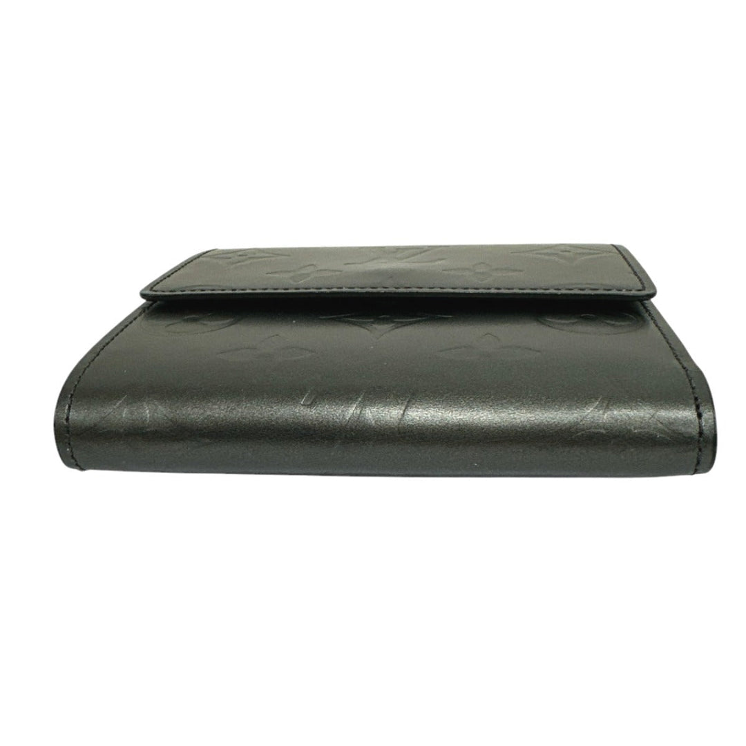 LOUIS VUITTON Bifold Wallet M65112 Monogram mat Noir Wallet with card pocket Monogram Porte Monnaie Billets Cartes Credit unisex(Unisex) Used Authentic