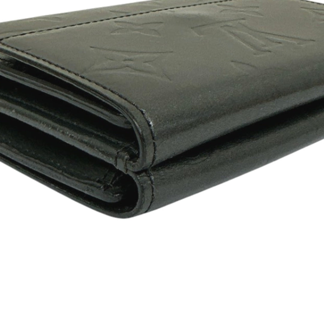 LOUIS VUITTON Bifold Wallet M65112 Monogram mat Noir Wallet with card pocket Monogram Porte Monnaie Billets Cartes Credit unisex(Unisex) Used Authentic