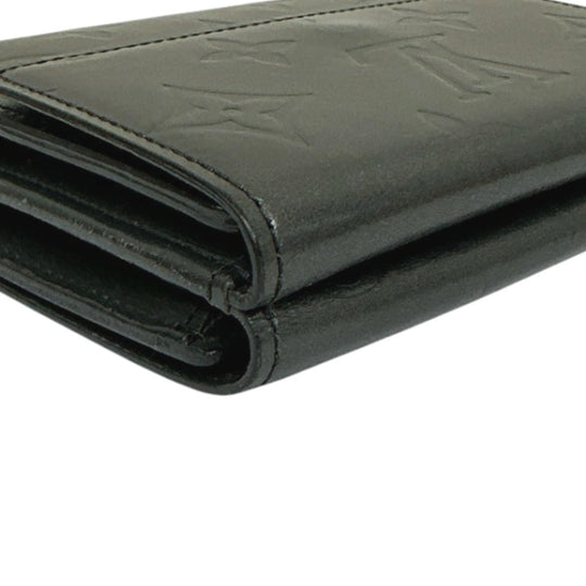 LOUIS VUITTON Bifold Wallet M65112 Monogram mat Noir Wallet with card pocket Monogram Porte Monnaie Billets Cartes Credit unisex(Unisex) Used Authentic