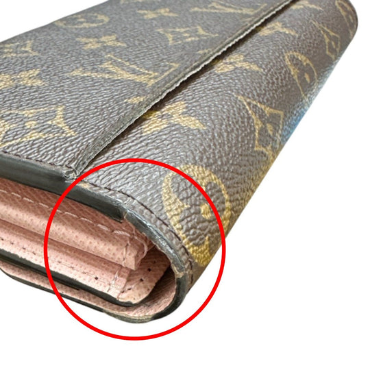 LOUIS VUITTON Long Wallet Purse M62235 Monogram canvas Rose Valerie Zip Around Monogram Portefeuille Sara Women Used Authentic