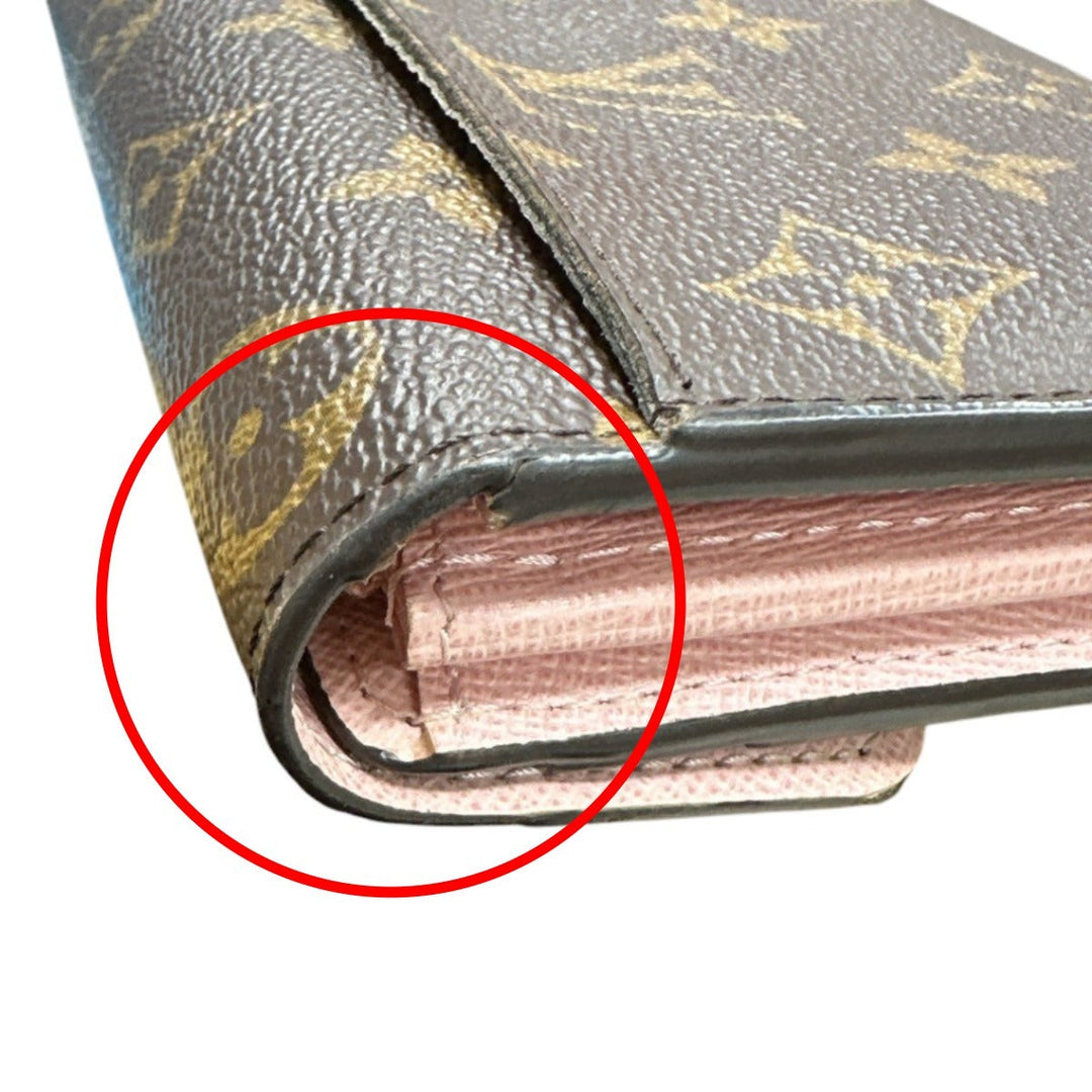 LOUIS VUITTON Long Wallet Purse M62235 Monogram canvas Rose Valerie Zip Around Monogram Portefeuille Sara Women Used Authentic