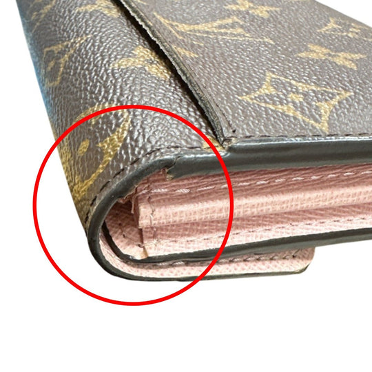 LOUIS VUITTON Long Wallet Purse M62235 Monogram canvas Rose Valerie Zip Around Monogram Portefeuille Sara Women Used Authentic