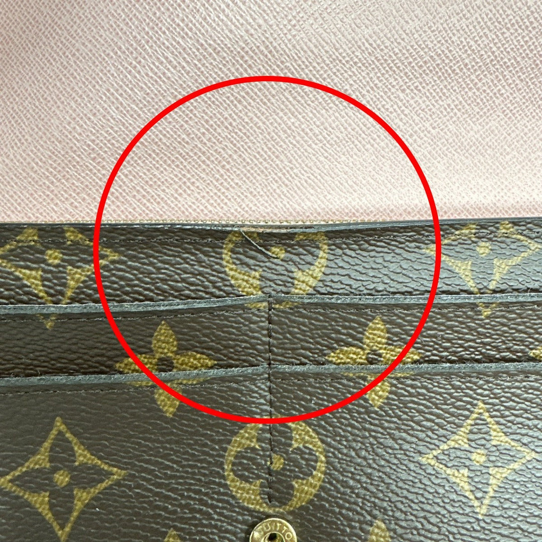 LOUIS VUITTON Long Wallet Purse M62235 Monogram canvas Rose Valerie Zip Around Monogram Portefeuille Sara Women Used Authentic