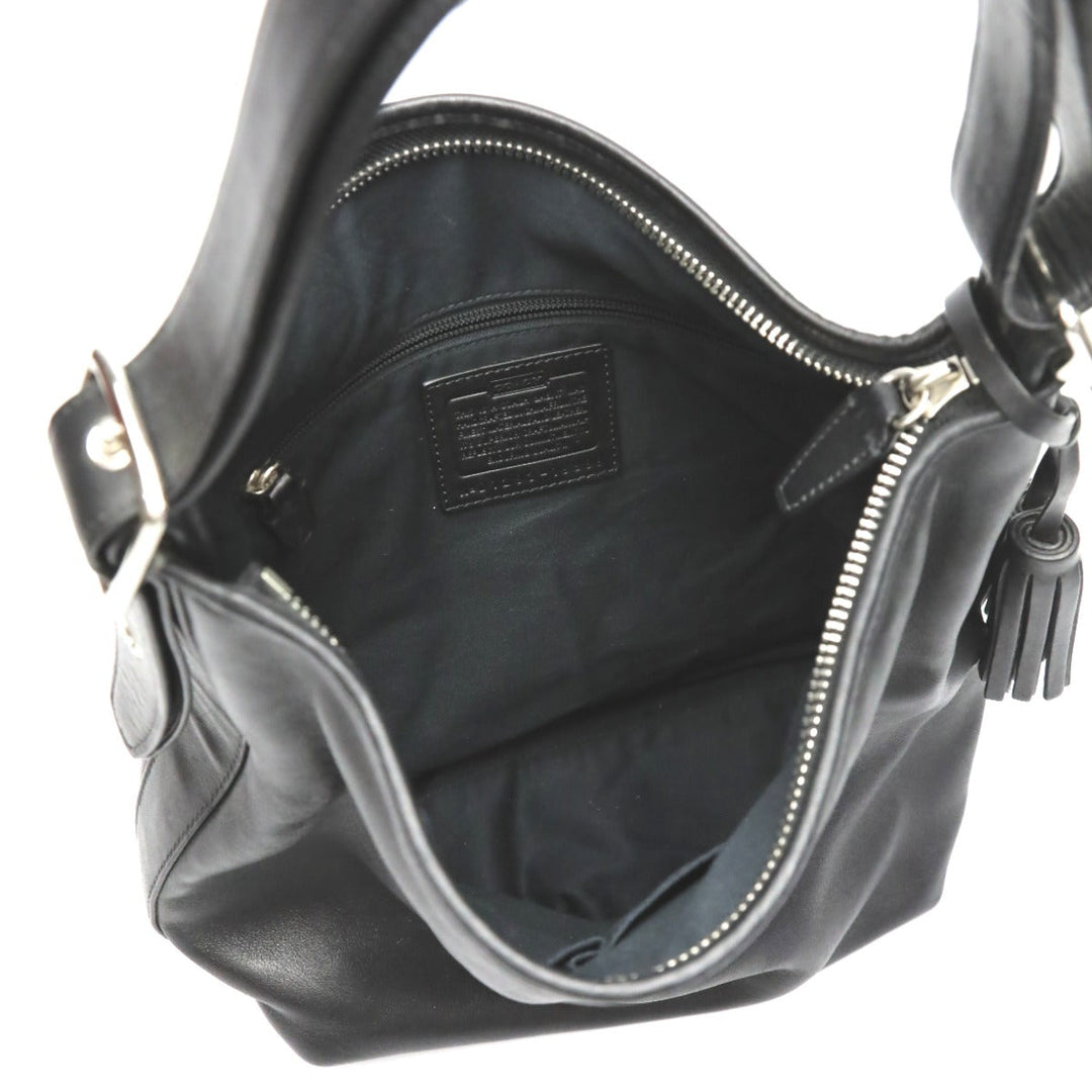 COACH Shoulder Bag 19889 leather black 2WAY bag Cafu Diagonal crossing Women Used Authentic