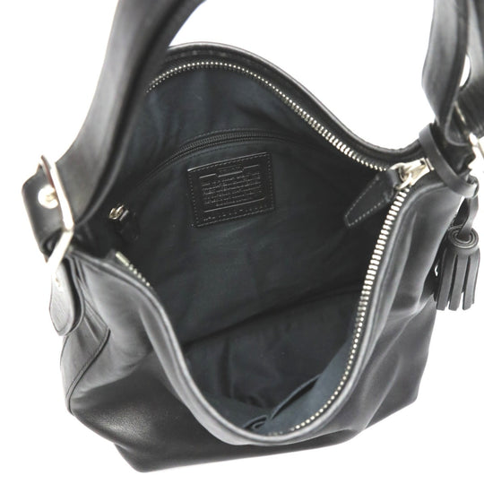 COACH Shoulder Bag 19889 leather black 2WAY bag Cafu Diagonal crossing Women Used Authentic