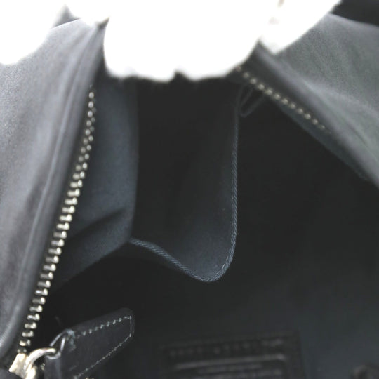 COACH Shoulder Bag 19889 leather black 2WAY bag Cafu Diagonal crossing Women Used Authentic