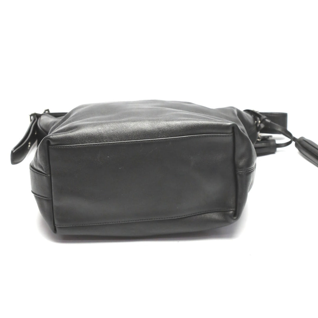 COACH Shoulder Bag 19889 leather black 2WAY bag Cafu Diagonal crossing Women Used Authentic