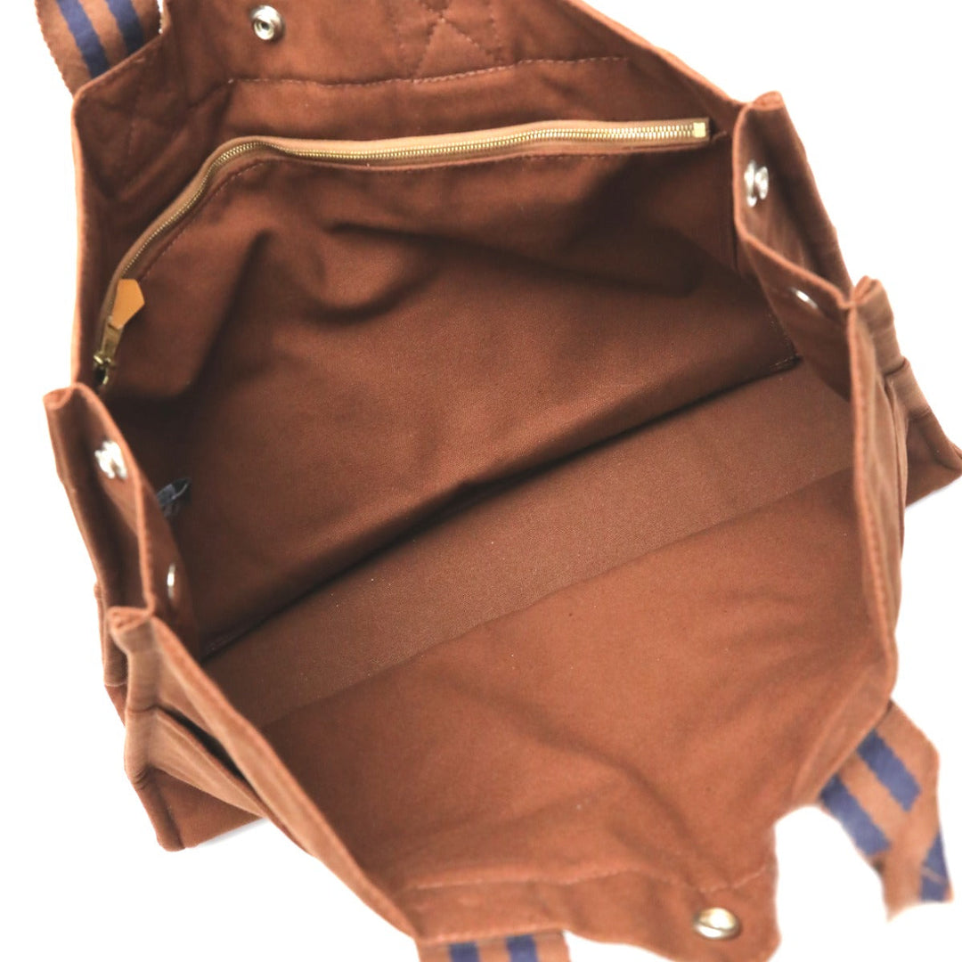 HERMES Tote Bag canvas Brown Handbag Fool ToeMM unisex(Unisex) Used Authentic