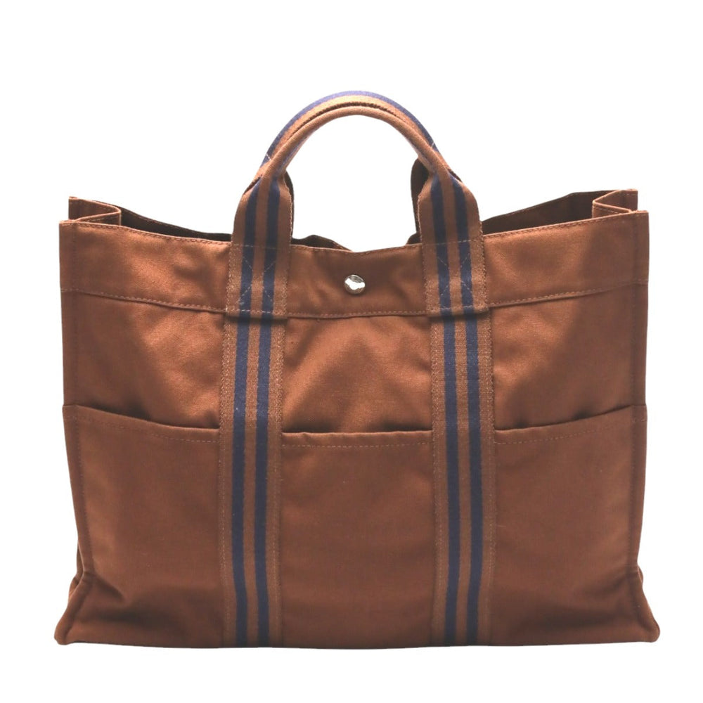 HERMES Tote Bag canvas Brown Handbag Fool ToeMM unisex(Unisex) Used Authentic