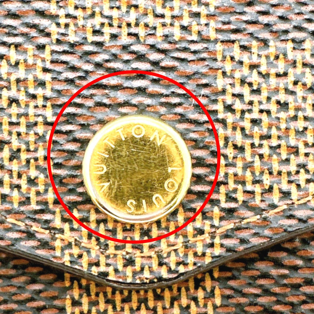 LOUIS VUITTON Long Wallet Purse N63209 Damier canvas Ebene Zip Around Damier Portefeuille Sara Women Used Authentic