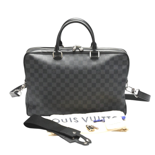 LOUIS VUITTON Business bag N63298 Damier canvas Damier Cobalt Business back Damier Dandy Briefcase mens Used Authentic
