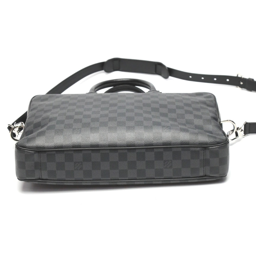LOUIS VUITTON Business bag N63298 Damier canvas Damier Cobalt Business back Damier Dandy Briefcase mens Used Authentic