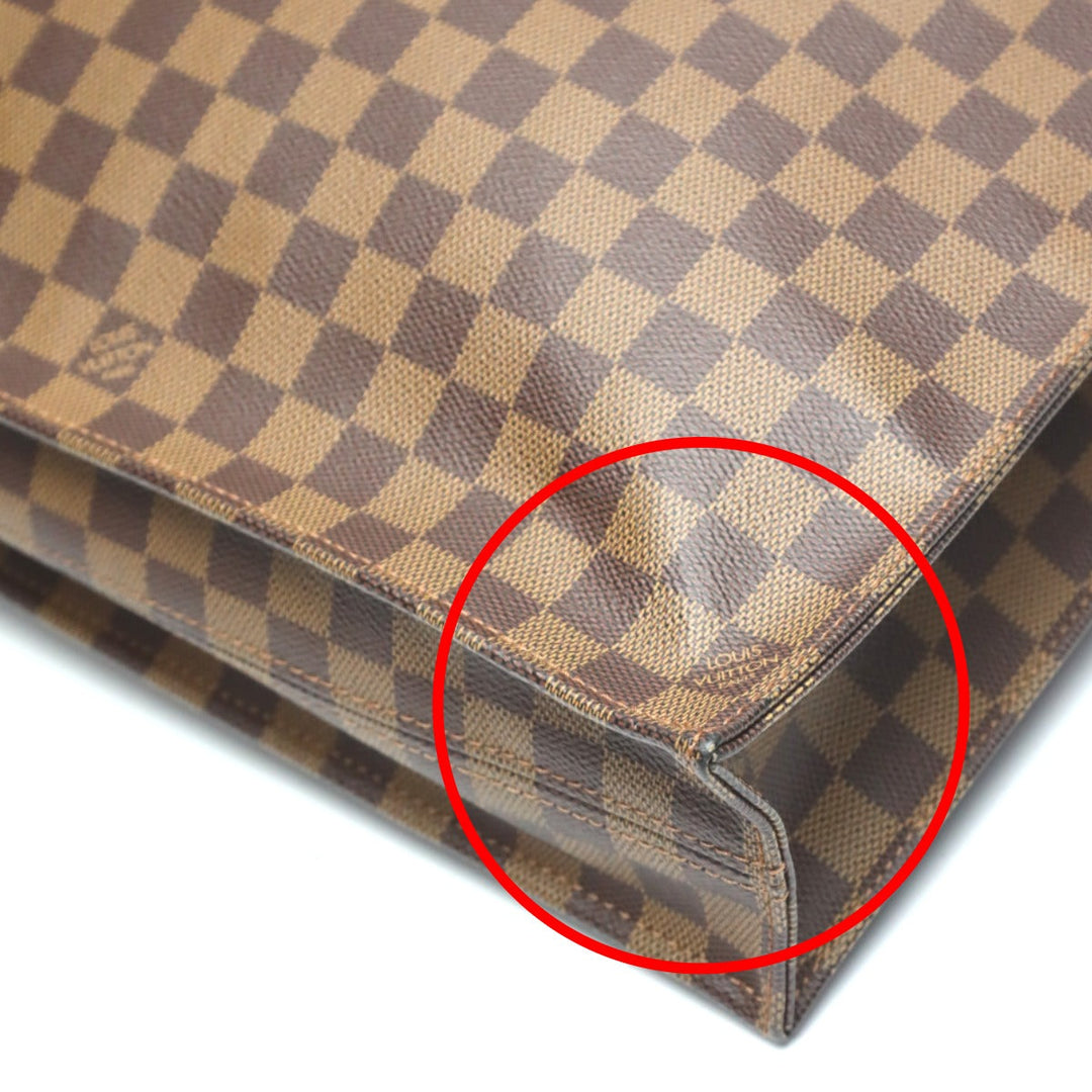 LOUIS VUITTON Handbag N51140 Damier canvas Ebene Tote Bag Damier Sac Plat unisex(Unisex) Used Authentic