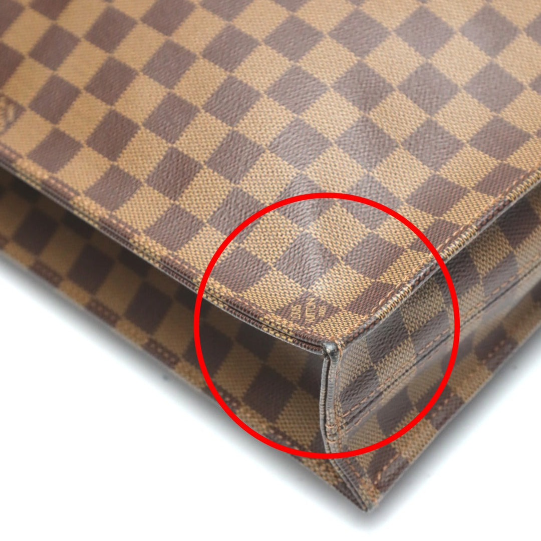 LOUIS VUITTON Handbag N51140 Damier canvas Ebene Tote Bag Damier Sac Plat unisex(Unisex) Used Authentic