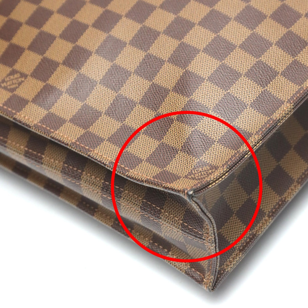 LOUIS VUITTON Handbag N51140 Damier canvas Ebene Tote Bag Damier Sac Plat unisex(Unisex) Used Authentic