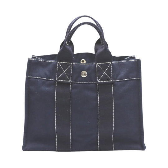 HERMES Tote Bag canvas Navy Tote PM Her Line canvas mens(Unisex) Used Authentic