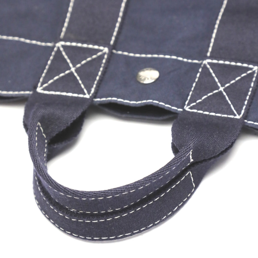 HERMES Tote Bag canvas Navy Tote PM Her Line canvas mens(Unisex) Used Authentic
