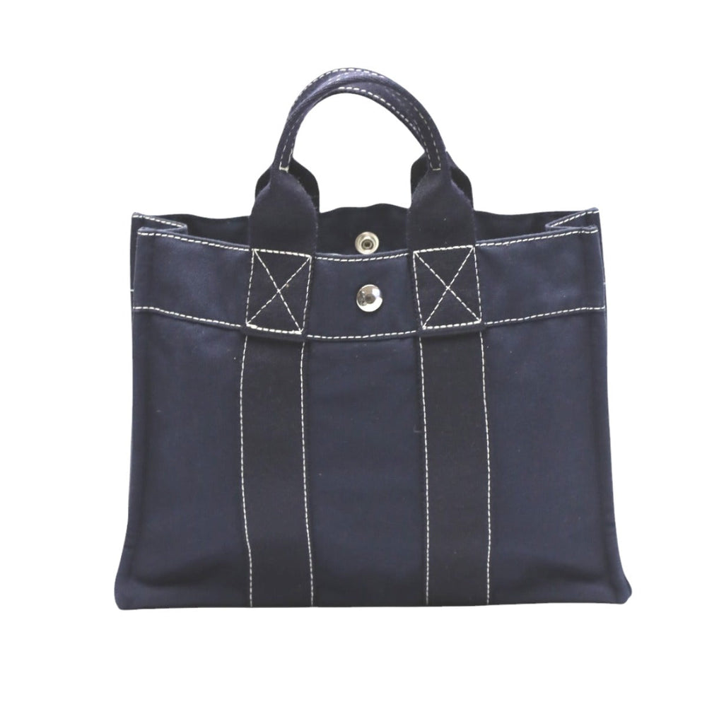 HERMES Tote Bag canvas Navy Tote PM Her Line canvas mens(Unisex) Used Authentic