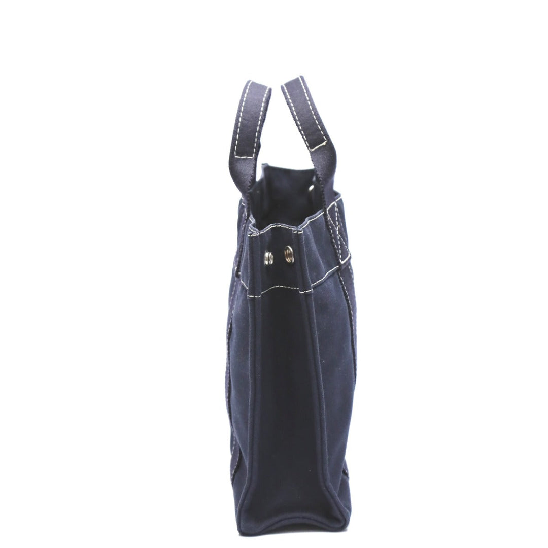HERMES Tote Bag canvas Navy Tote PM Her Line canvas mens(Unisex) Used Authentic