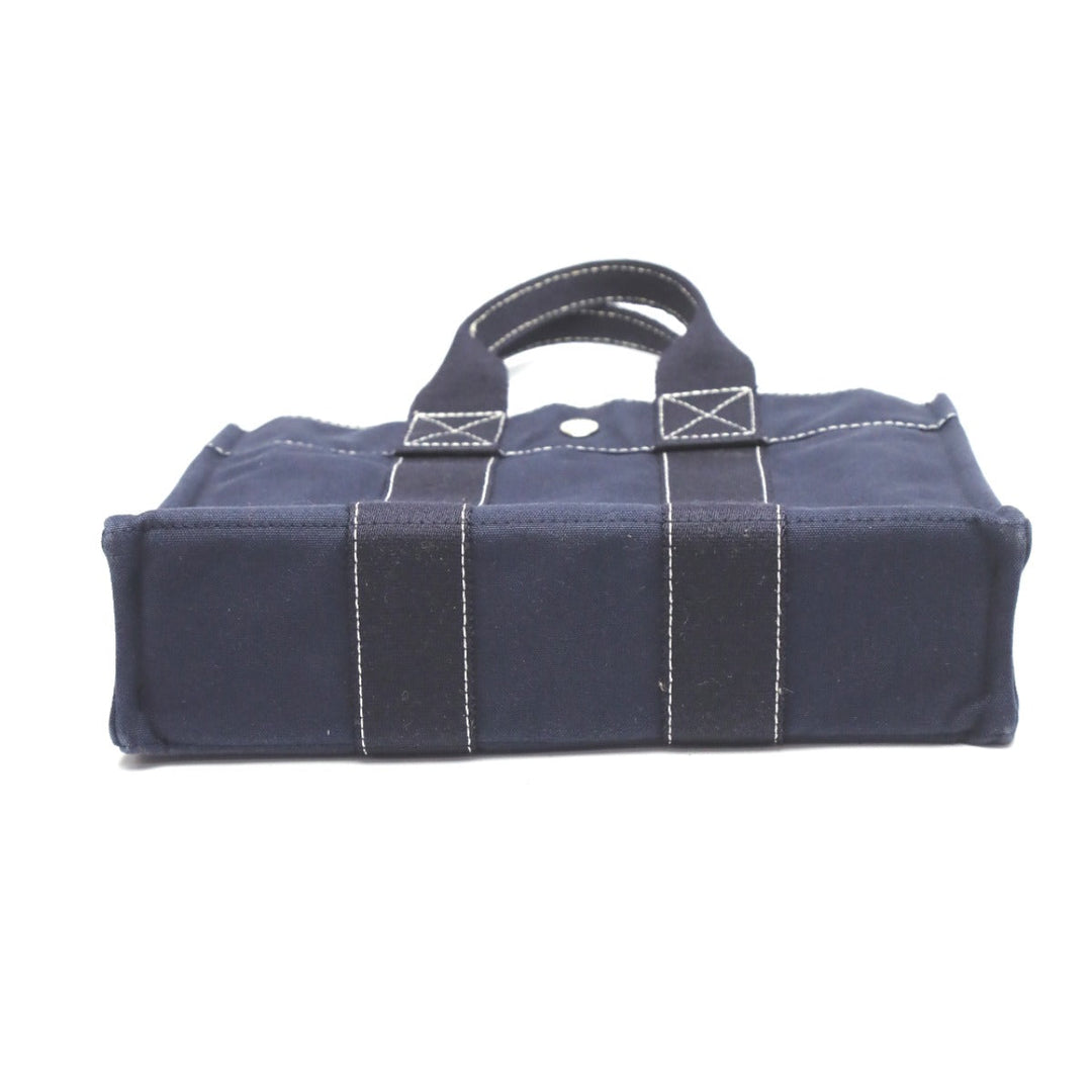 HERMES Tote Bag canvas Navy Tote PM Her Line canvas mens(Unisex) Used Authentic