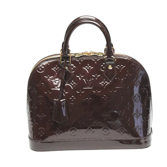 LOUIS VUITTON Handbag M91611 Monogram Vernis wine-red Handbag Vernis Alma PM Women Used Authentic