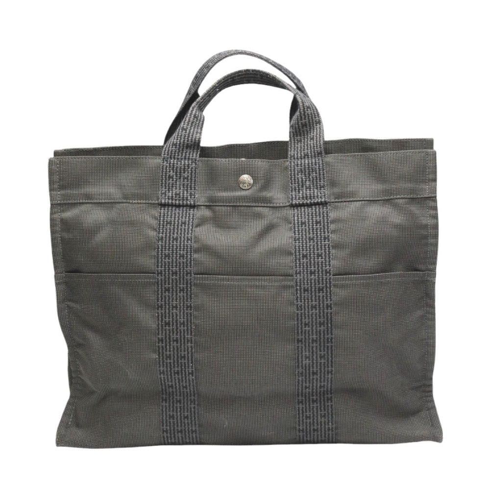 HERMES Tote Bag canvas gray Tote MM Her Line canvas unisex(Unisex) Used Authentic